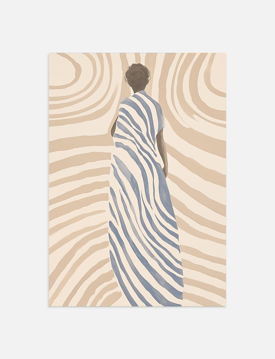 Kvinde i stribet kjole