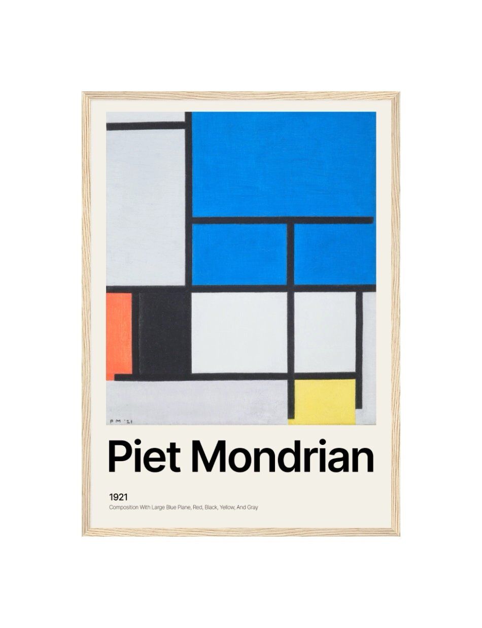 Composition with Large Blue Plane, Red, Black, Yellow, and Gray - Piet Mondrian