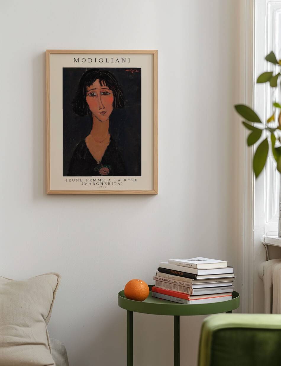 Jeune femme a la rose (Margherita) - Amedeo Modigliani