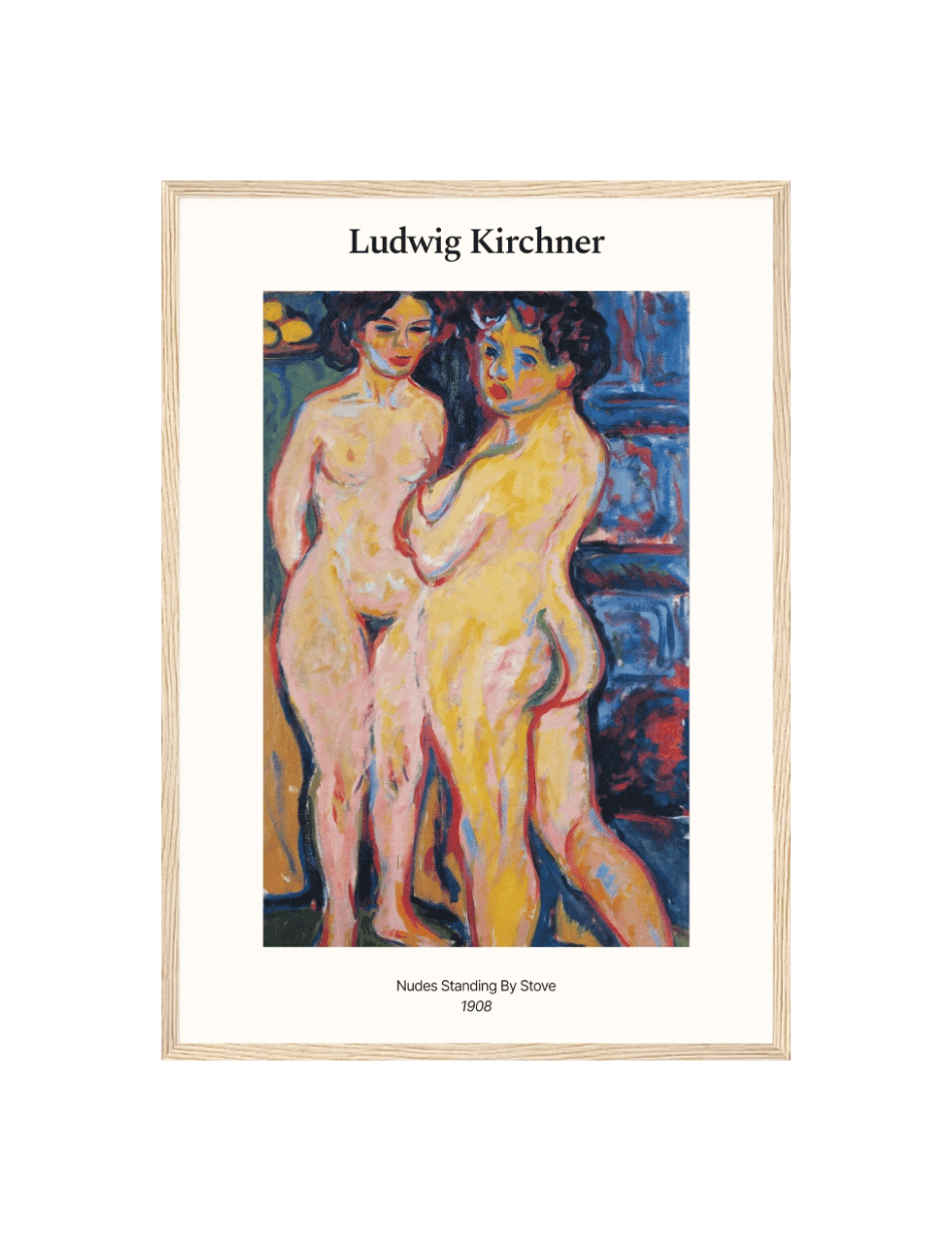 Nudes Standing by Stove - Ernst Ludwig Kirchner