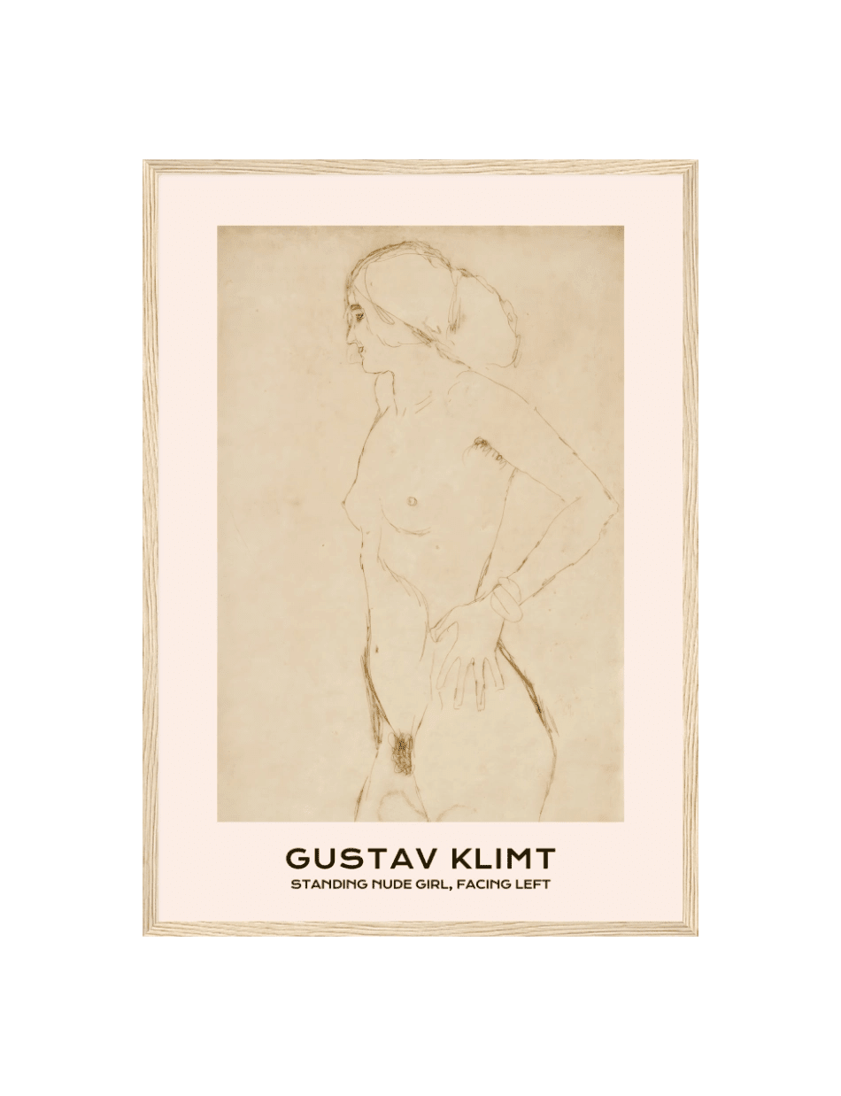 Standing Nude Girl, Facing Left - Gustav Klimt