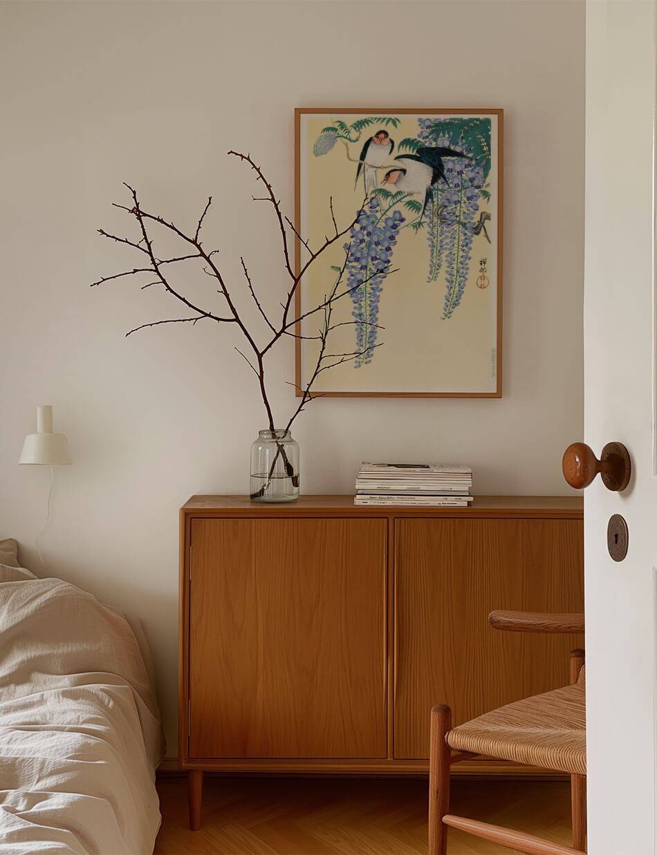 Swallows and Wisteria - Ohara Koson