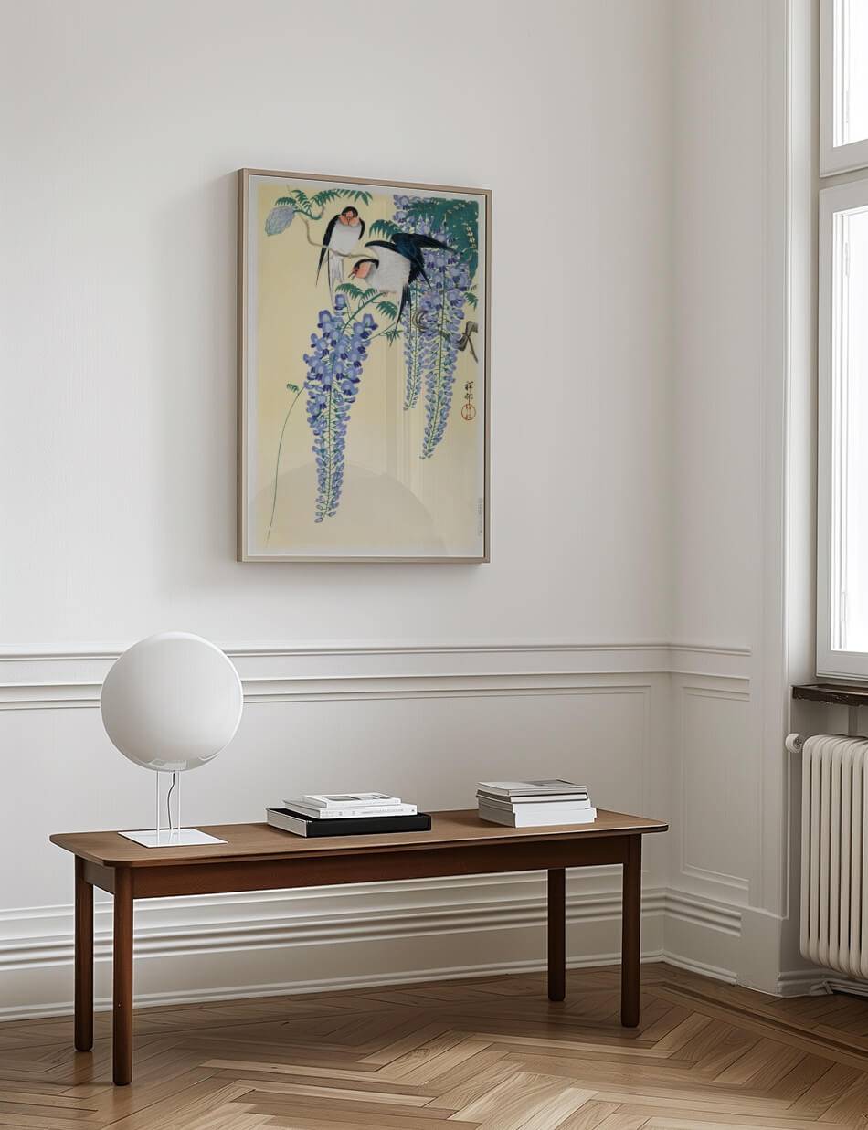 Swallows and Wisteria - Ohara Koson