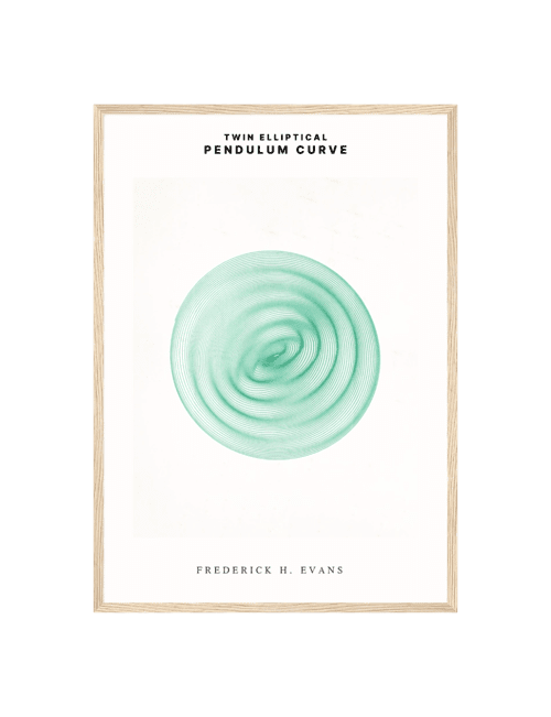 Pendulum Curve Green Ink Poster