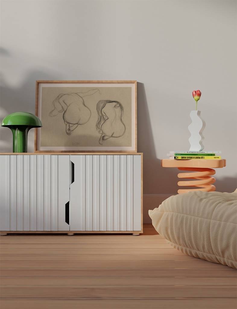 Two Studies of a Seated Nude with Long Hair