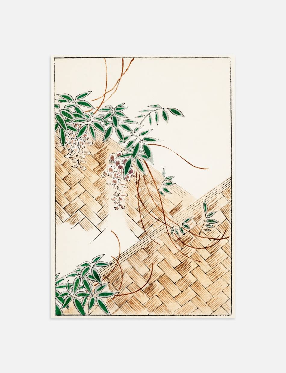 A painting of a vine on a wall