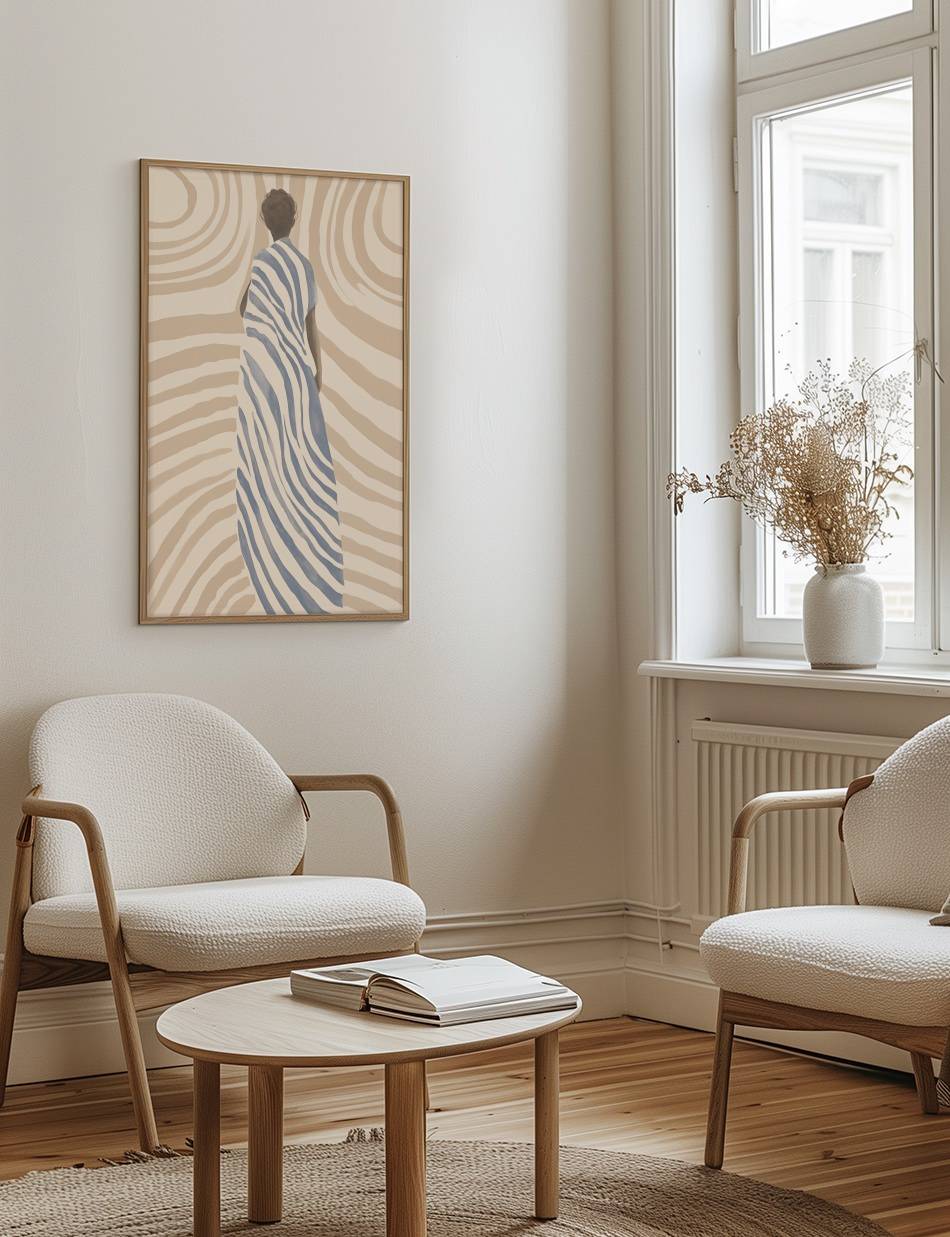 Kvinde i stribet kjole