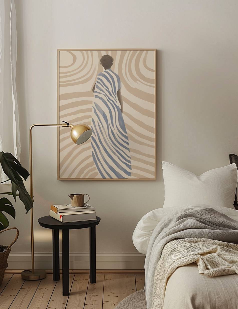 Kvinde i stribet kjole