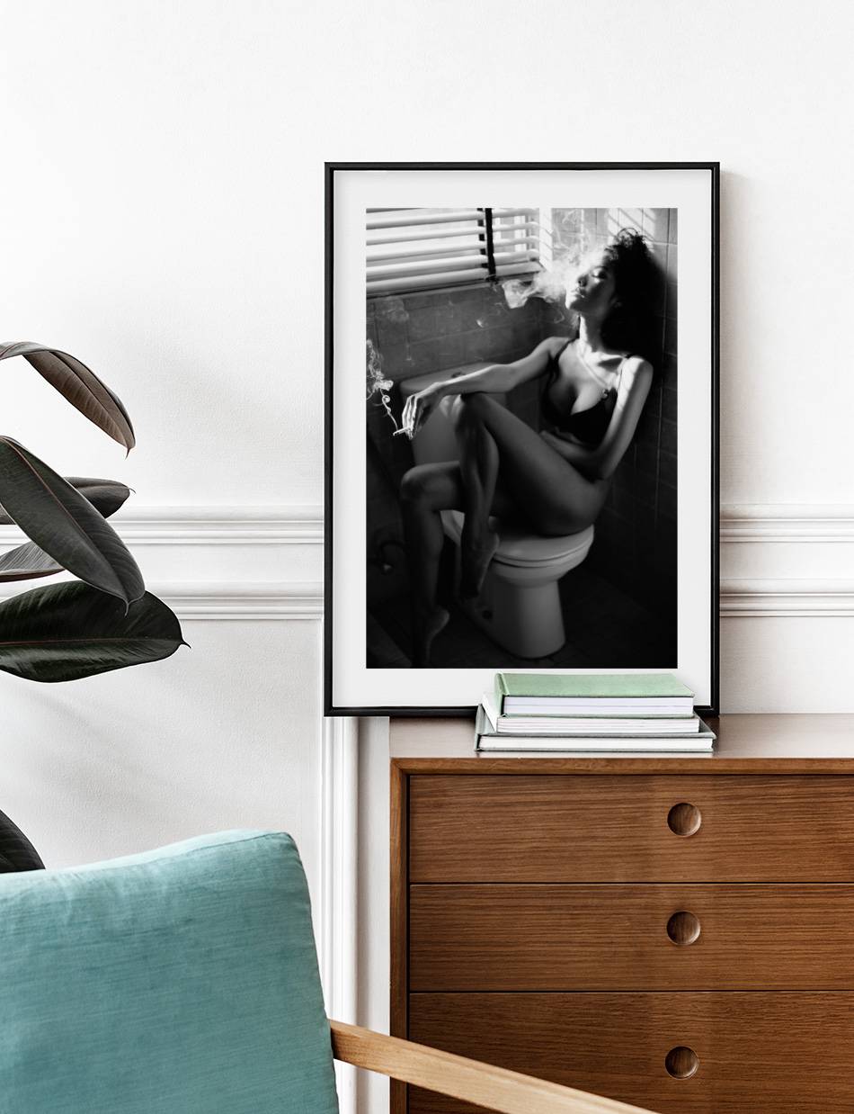 Smoking on the toilet